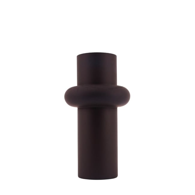 Vase anneau en verre, H31cm Couleur noir <span itemprop=