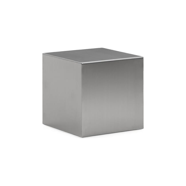 Table d'appoint cube en acier brossé Couleur acier brossé <span itemprop=