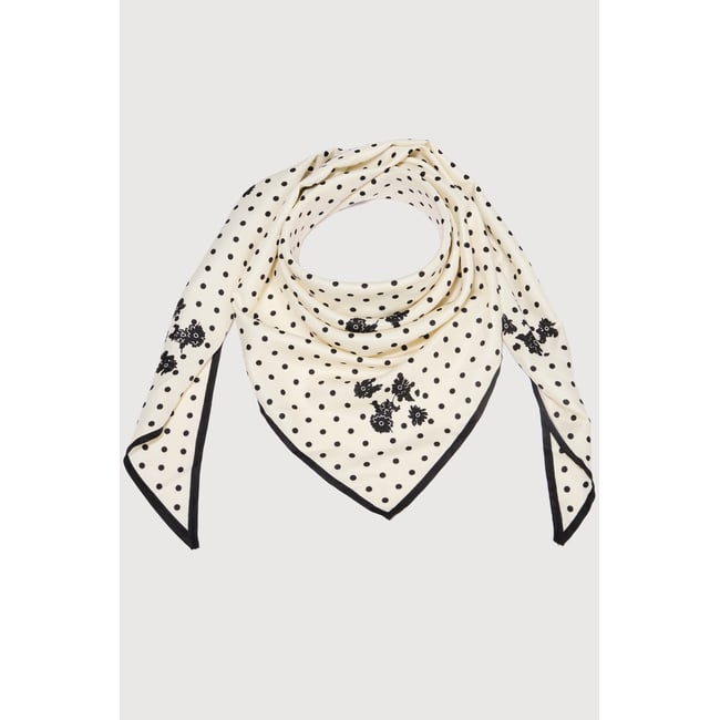 Foulard satiné blanc <span itemprop=