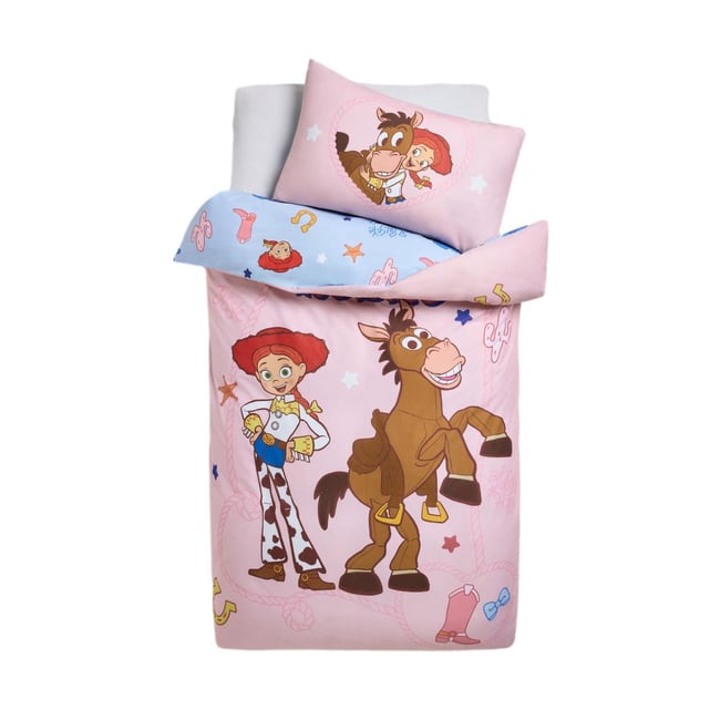 Housse de couette et taie oreiller toy story jessie de toy story rose <span itemprop=