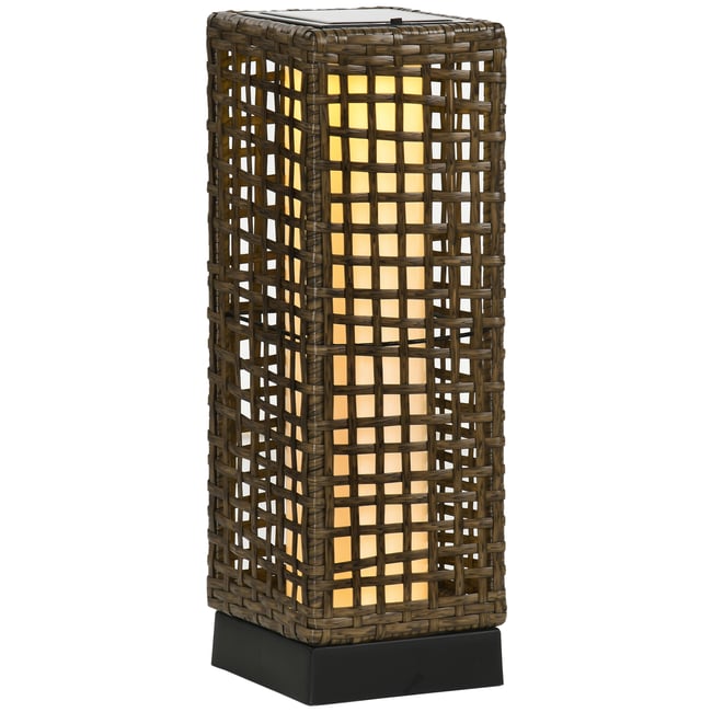 Lampe en rotin Résine tressée imitation rotin Couleur beige <span itemprop=