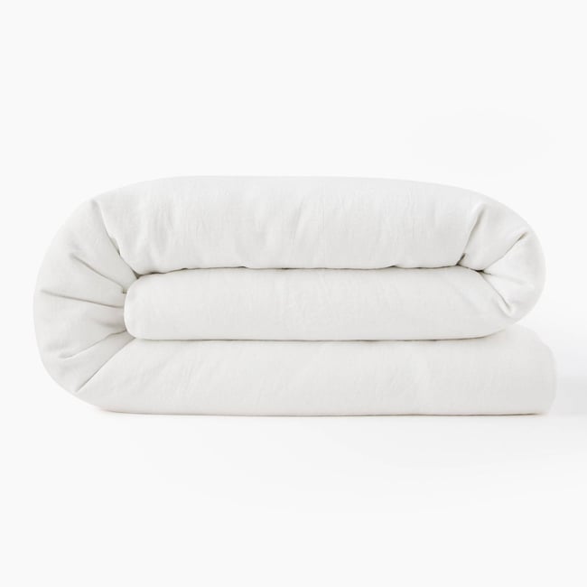 Housse de couette, 100% lin blanc <span itemprop=