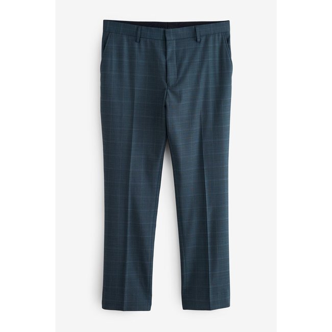 Pantalon de costume slim aux carreaux bleu <span itemprop=