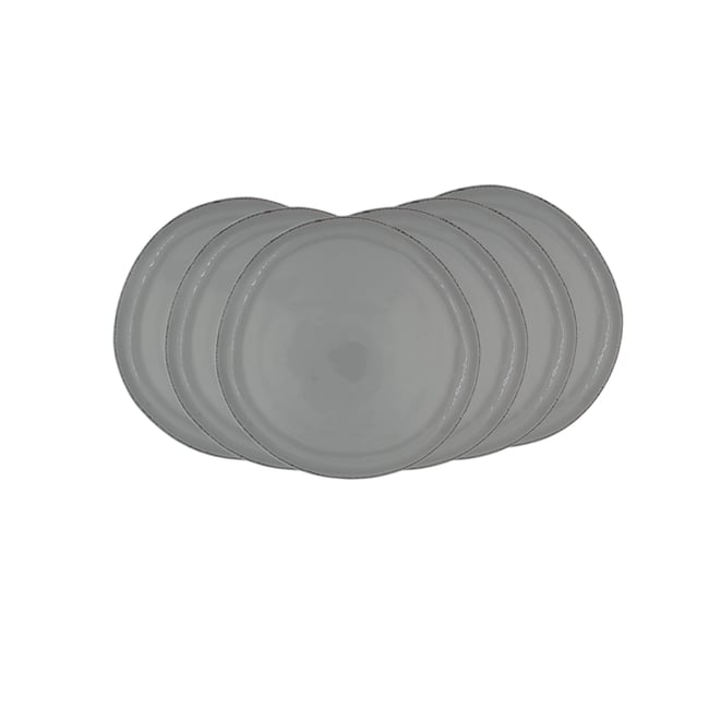 Lot de 6 petites assiette, GALET Couleur gris <span itemprop=