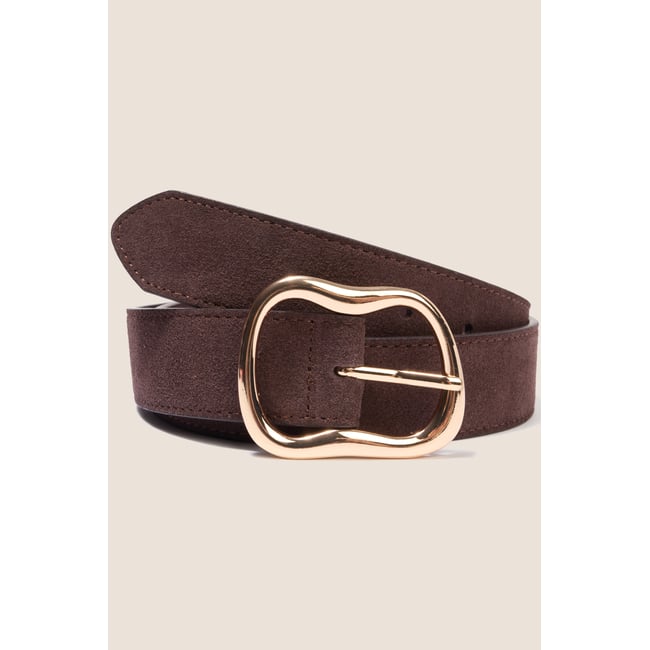 Ceinture en cuir marron foncé <span itemprop=