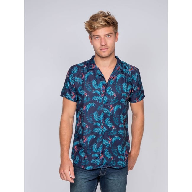 Chemise Manches Courtes Fluide Motifs Devolu v002232 <span itemprop=