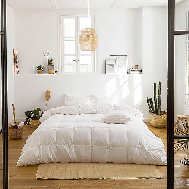 Couette Percale - CHAUDE Couleur blanc <span itemprop=