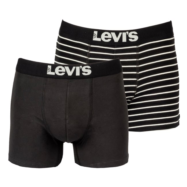 Lot de deux boxers noirs et à bande élastiquée brodée à la taille noir <span itemprop=