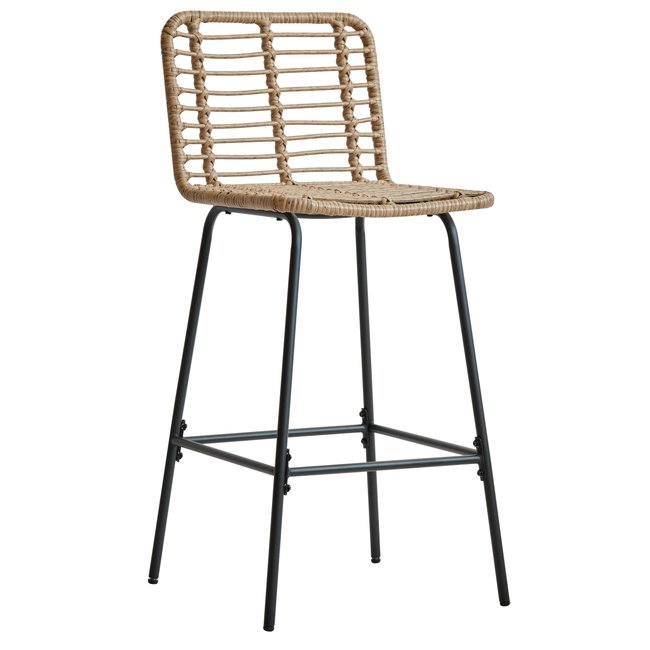 Lot de 2 tabourets de bar en  rotin, BANGKOK Couleur marron <span itemprop=