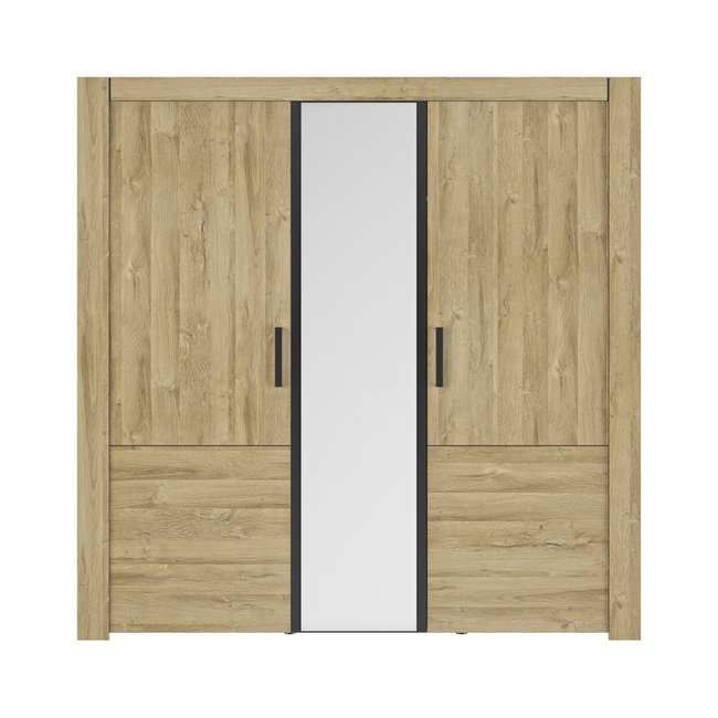 Armoire 3 portes avec miroir SOFIA Couleur beige <span itemprop=