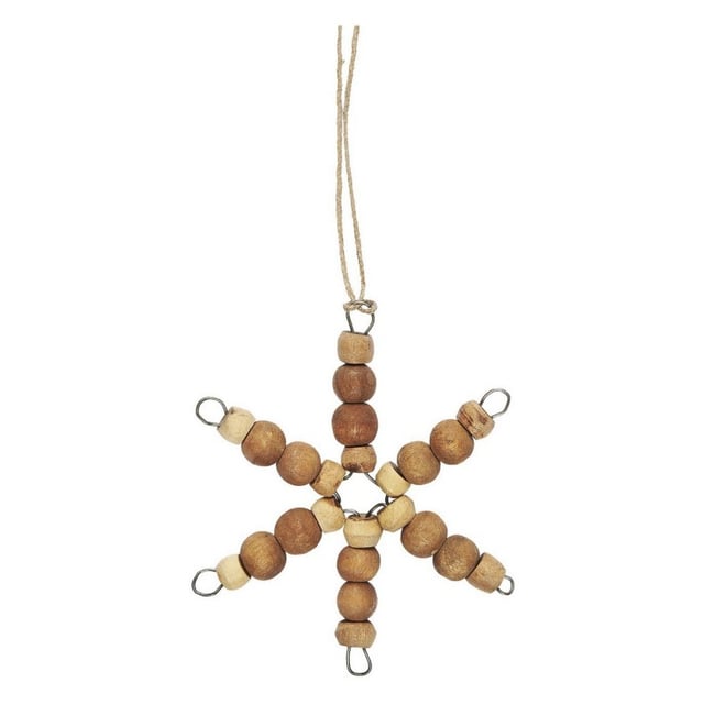 Etoile de sapin suspension bois naturel Couleur bois clair <span itemprop=