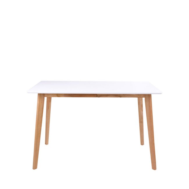 Table à manger 4 personnes en bois - Vojens Couleur blanc <span itemprop=