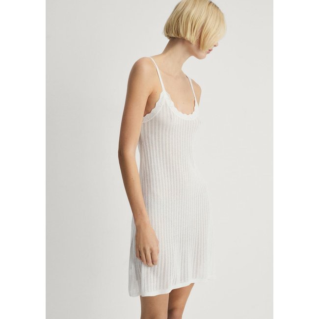 Chemise de nuit détail en maille ajourée - MANGO