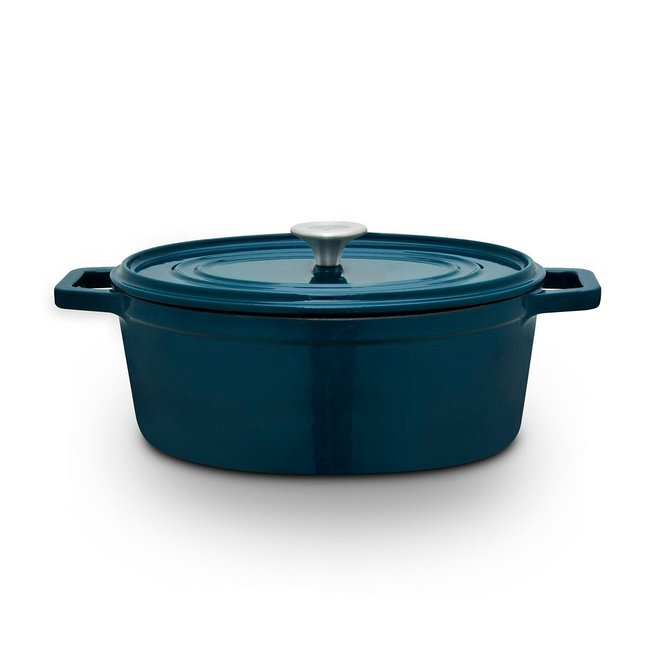 29cm Nattura Oval Cast Iron Casserole Dish - BARBARY & OAK