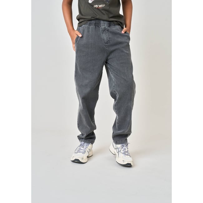 Pantalon relaxed garçon en coton denim GIANO grey <span itemprop=