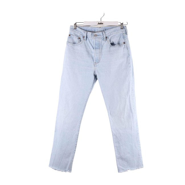 Jean droit en coton - Très Bon État bleu <span itemprop=