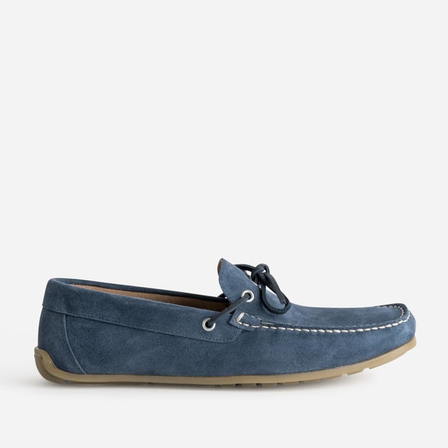 Mocassin en cuir BASTIEN bleu <span itemprop=