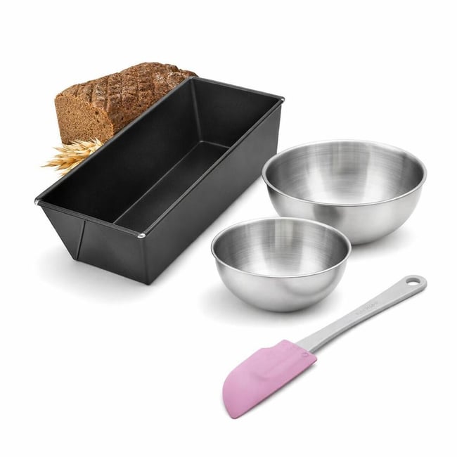 Set de 4 ustensiles de pâtisserie moule à gâteaux 2 bols PURE noir <span itemprop=
