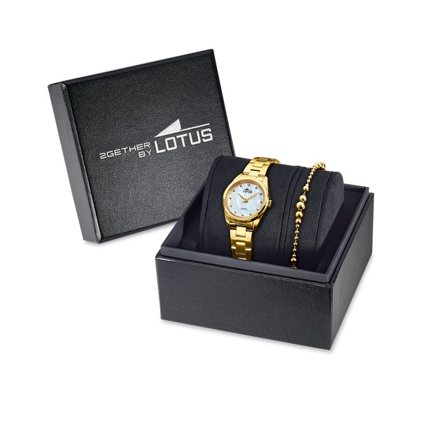 Montre Analogique  TOGETHER doré nacre blanche doré <span itemprop=
