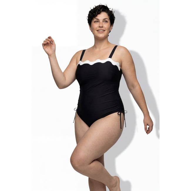 Maillot de bain à bonnets souples noir <span itemprop=