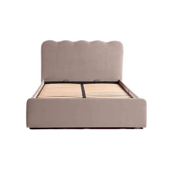 Lit coffre - KAHLO Couleur taupe <span itemprop=