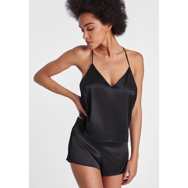 Top fines bretelles Silk Desire noir <span itemprop=