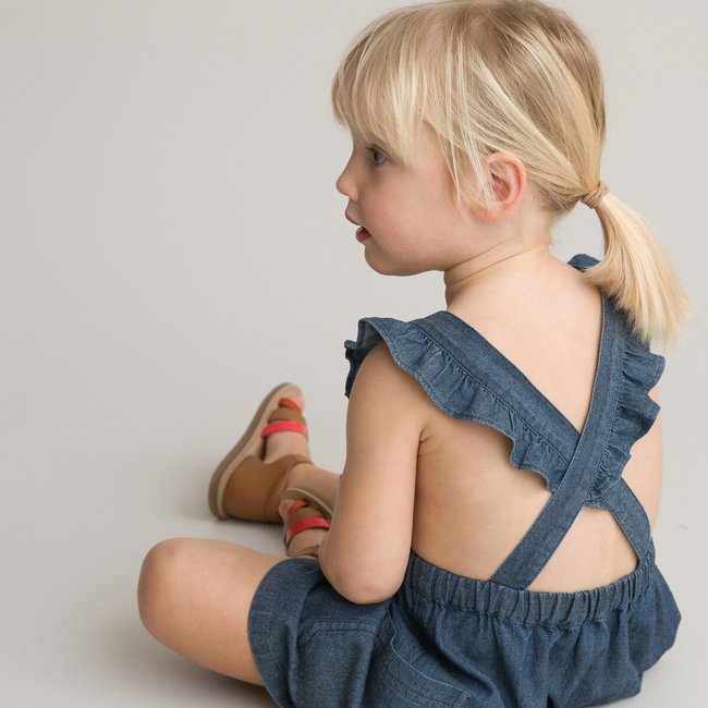 Robe tablier en denim leger La Redoute Collections denim La Redoute