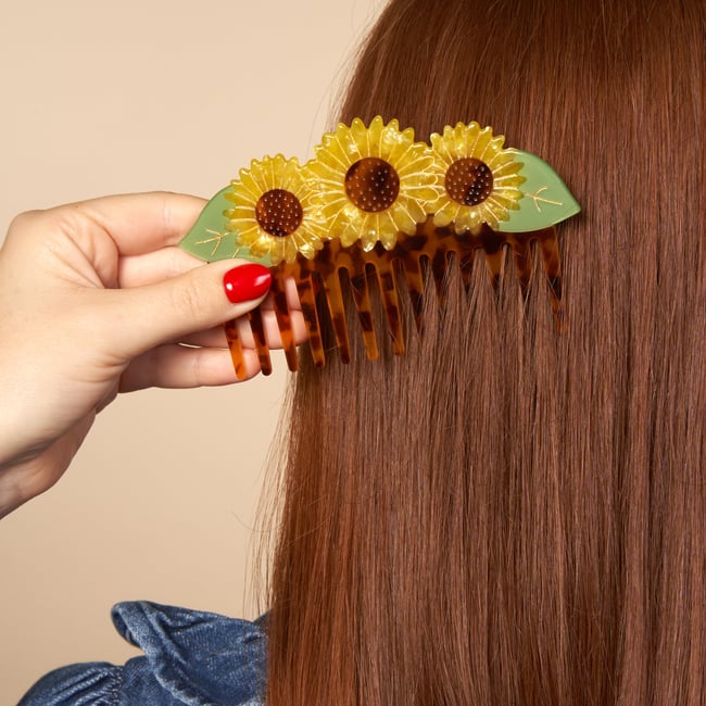Peigne TOURNESOL jaune tournesol <span itemprop=