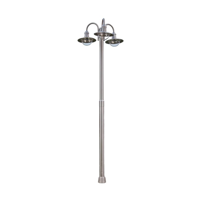 Lampadaire extérieur en inox moderne, Damion Couleur acier inoxydable, transparent <span itemprop=