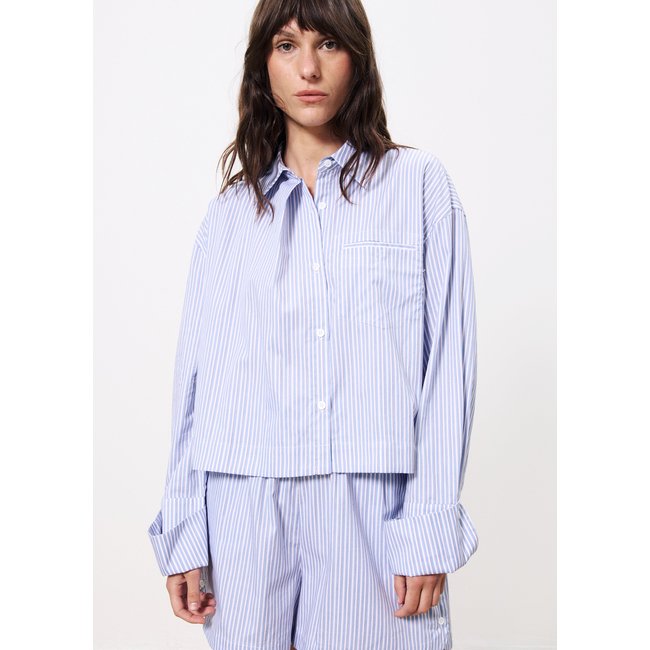 Chemise  en coton NAELA bleu clair <span itemprop=