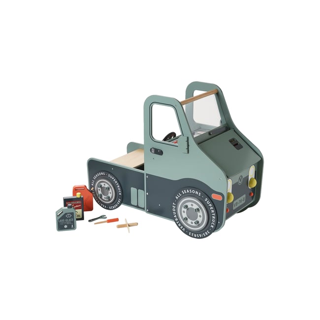 Ma voiture à réparer en bois FSC® beige <span itemprop=