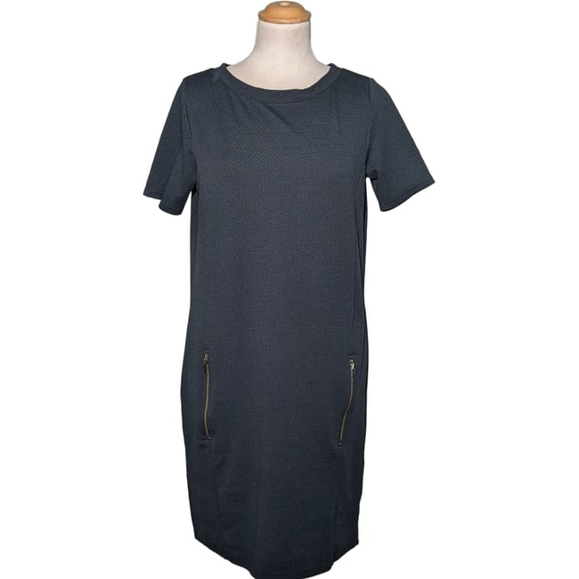 Robe Noire Camaïeu Taille 34 - Coton/Élasthanne - Longueur Midi - Très Bon État