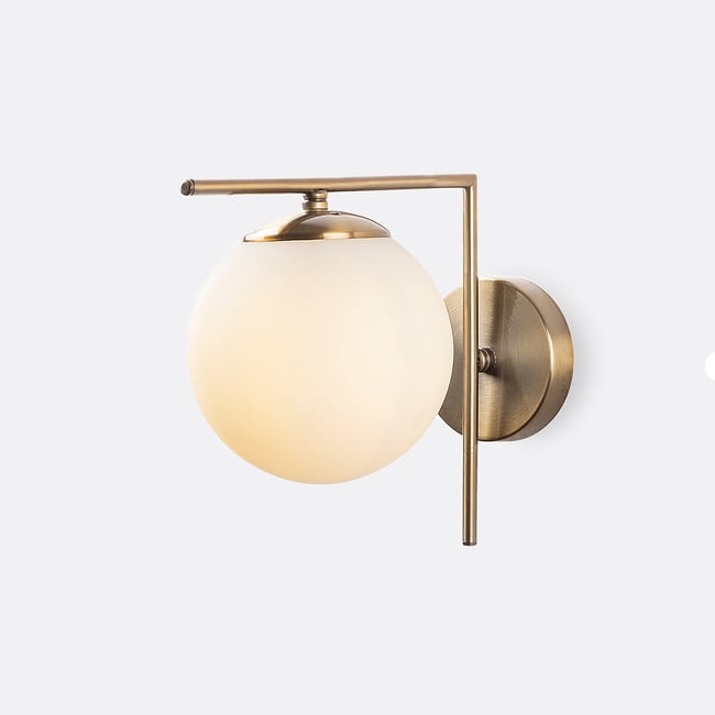 Настенная лампа из металла со стеклянным абажуром, 7141 antiqued SO'HOME