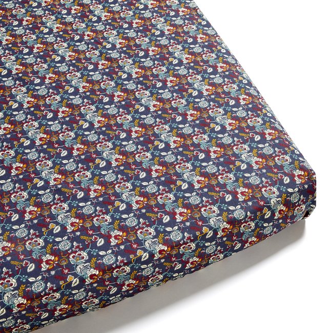 Drap housse bébé Lula bleu ovale multicolore <span itemprop=