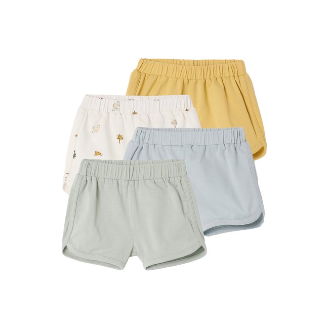 Lot de 4 shortys naissance bleu <span itemprop=