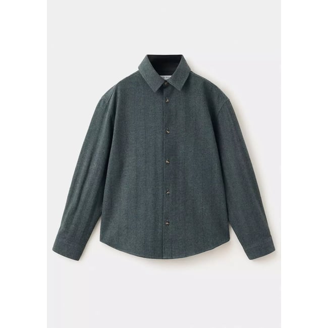 Chemise en flanelle à chevron vert forêt <span itemprop=