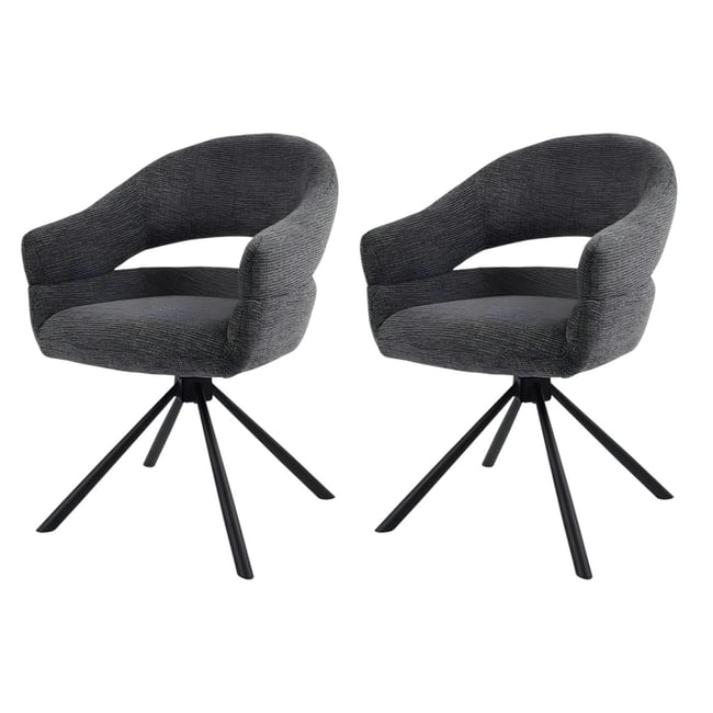 Fauteuil de table pivotant à dos ouvert (lot de 2) IENA - PIER IMPORT
