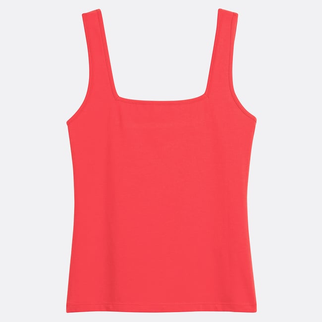 Топ с квадратным вырезом красный LA REDOUTE COLLECTIONS