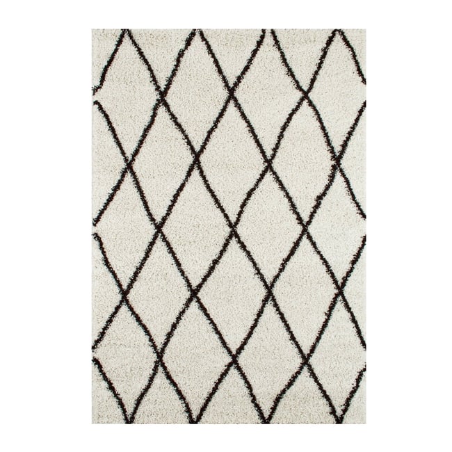 Tapis intérieur rectangulaire berbère ROBBY Couleur blanc <span itemprop=