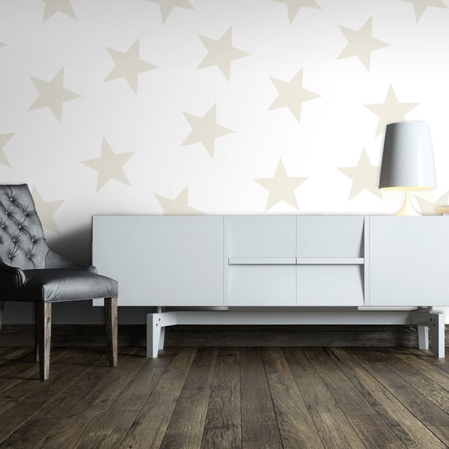 Papier peint intissé panoramique Beige Star Couleur beige <span itemprop=