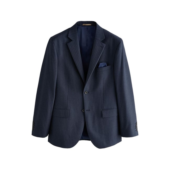 Veste de costume stretch motionflex à rayures bleu marine <span itemprop=