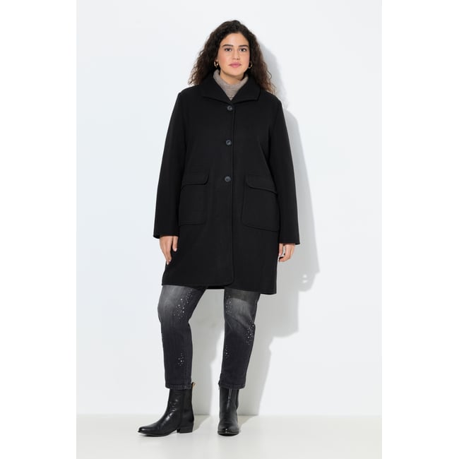 Manteau en lainage à col pelle à tarte et - ULLA POPKEN