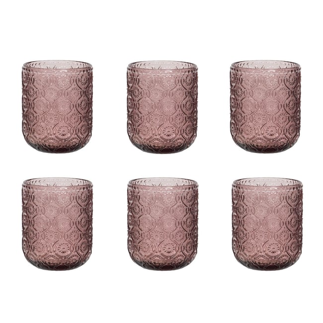 Boite de 6 gobelets bas Ana   25 cl - ANA Couleur rose <span itemprop=