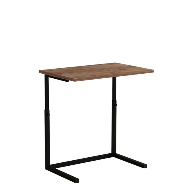 Bureau d'appoint réglable en hauteur effet bois et métal CAPRI Couleur marron <span itemprop=