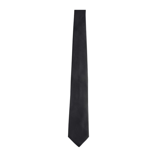 Cravate en soie signature noir <span itemprop=