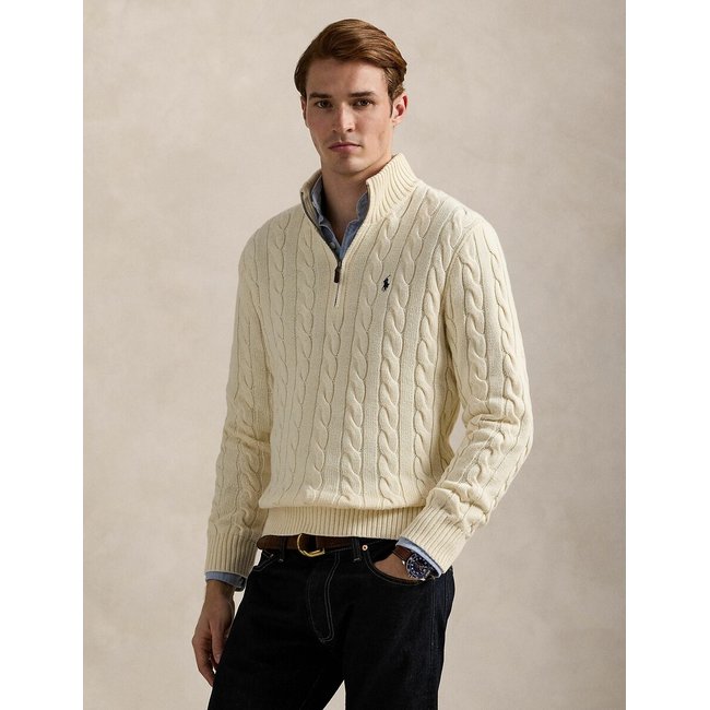  Pull demi-zippé en coton torsadé - POLO RALPH LAUREN