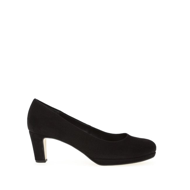 Escarpins en textile à talon décroché noir <span itemprop=