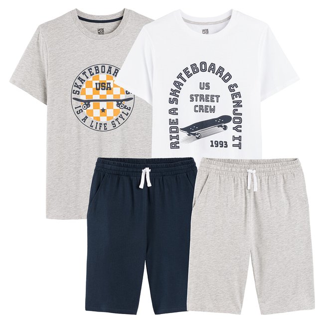 Set van 2 pyjashorts met skateboard motief <span itemprop=