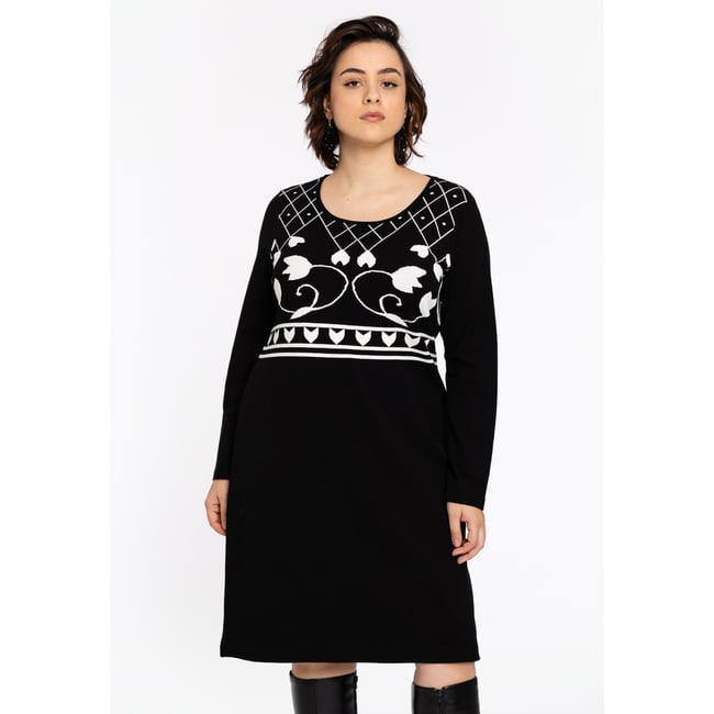 Robe avec manches longues noir <span itemprop=