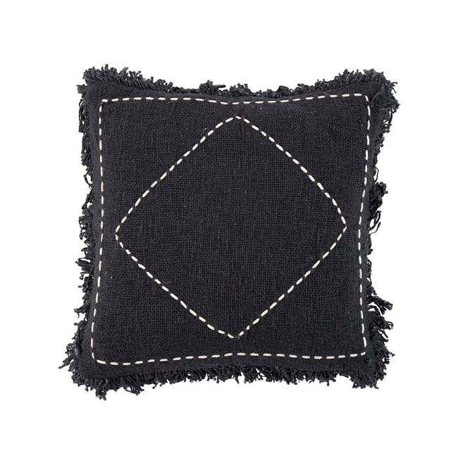 Housse de coussin en coton KASBAH noir blanc <span itemprop=